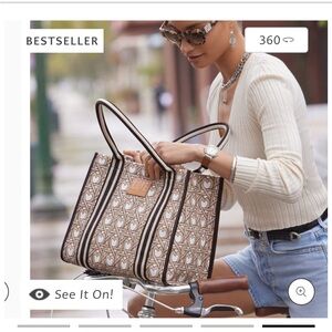 Brighton Woven Hearts Canvas Bag
